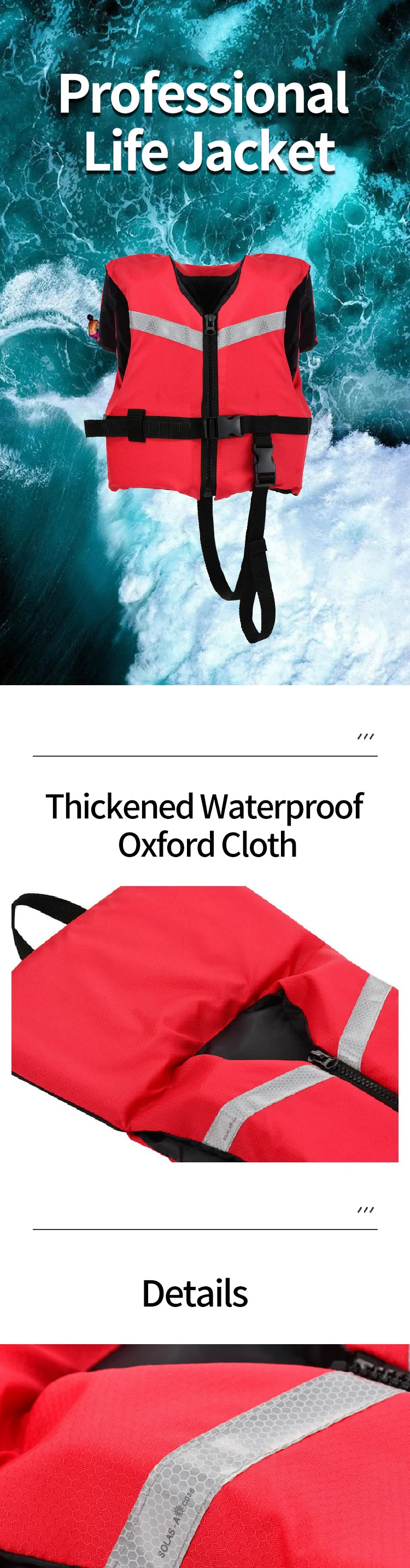 Factory Lightweight Oxford Red Life Jacket Vest With Solas Reflective Stripe Buy Red Life