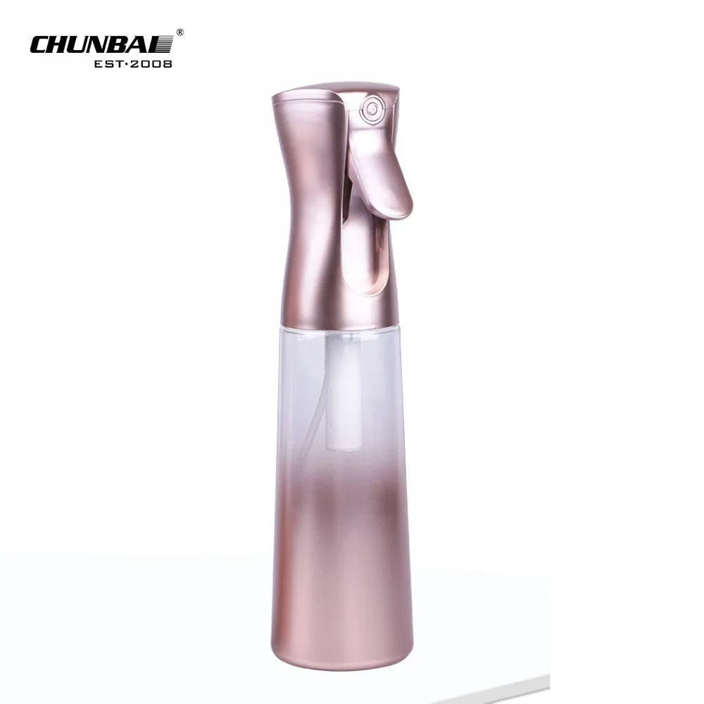 100ml 200ml Hebei Colorful Gradient Ramp Rose Gold Blue Plastic Fine Mist Spray Plastic Bottle Trigger Continuous Spray Logo