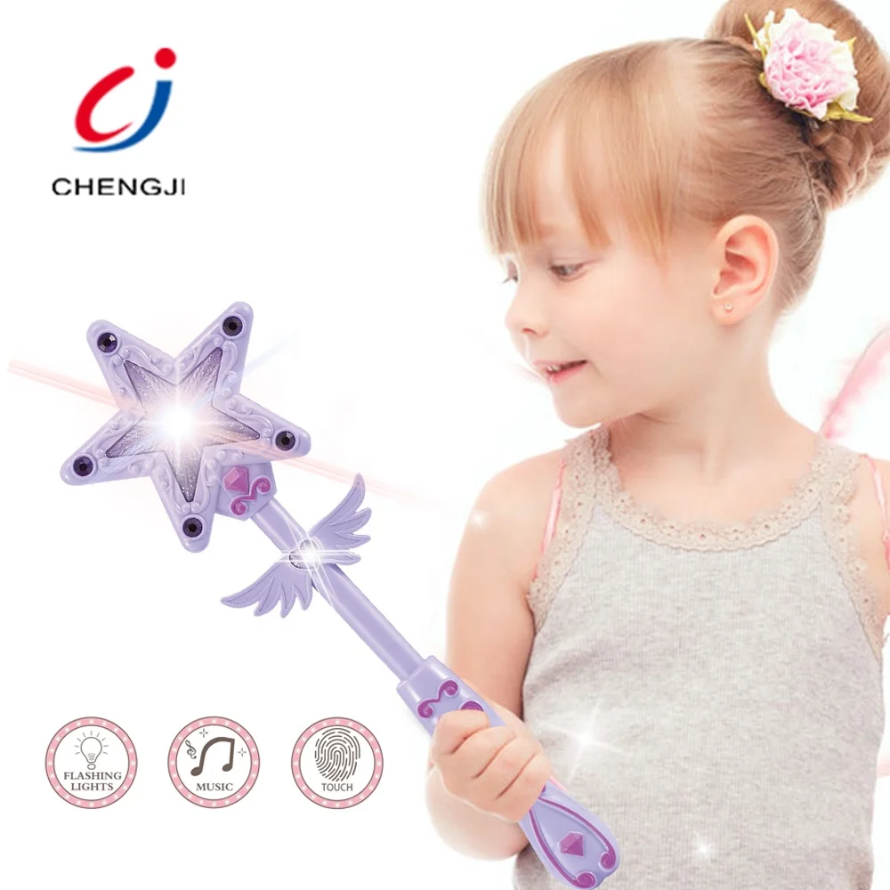 Недорогая игрушка с сенсорной функцией палочка со звуком розовая принцесса светящиеся палочки