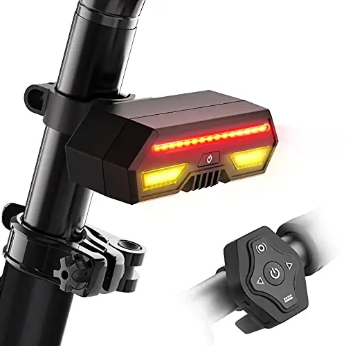 Oricycle Rechargeable Bike Tail Light LED - Remote Control, Turning Lights,  Ground Lane Alert, Waterproof, Easy Installation for Cycling Safety Warning  Light