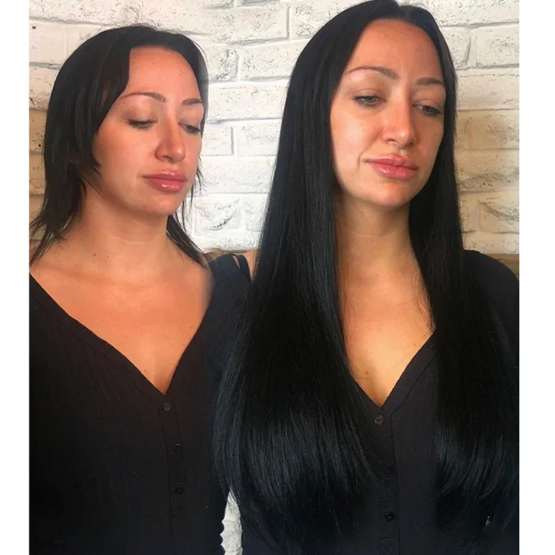 Glatte Echthaar-Extensions, 100 g, 40 Stück, für Frauen_voghion.com