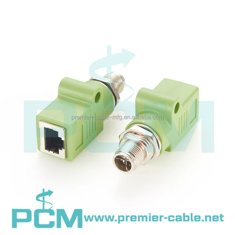 Industrial Automation M12 X Coding 8Pin to RJ45 Straight Coupler For Sensor and Actuator manufacture