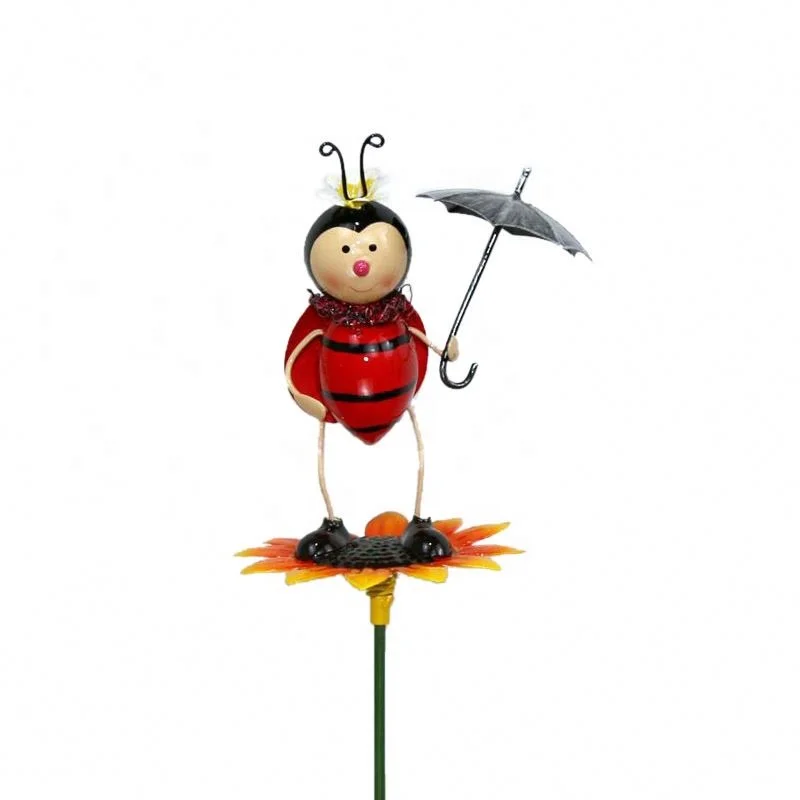 Metal Painted Insect Garden Stakes Decor