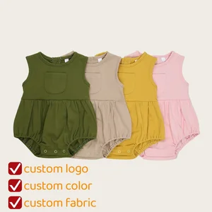 2026 Wholesale Onesie Baby Clothes Sweat Terry Cotton Infant Bodysuit Sleeveless Crewneck Baby Bubble Romper