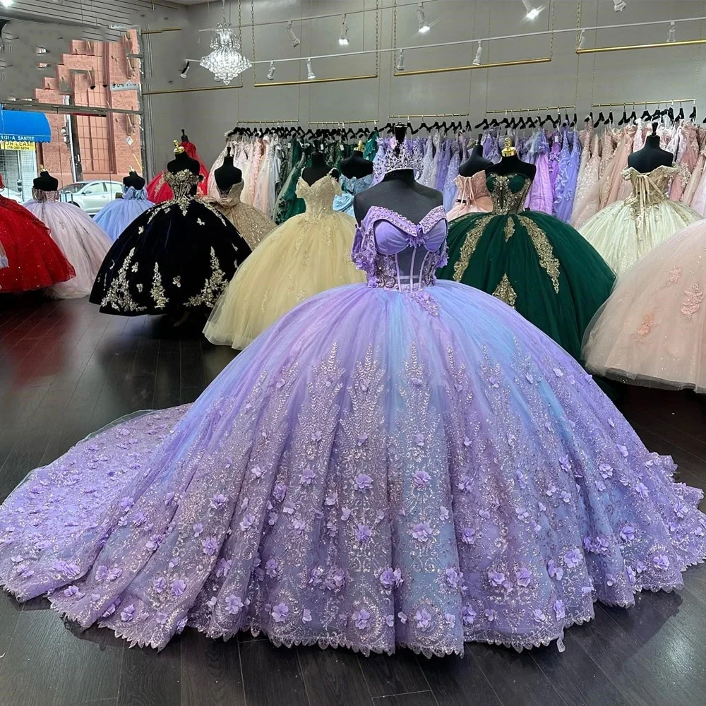 purple sweet 16 dresses Ball Gown Spaghetti Straps Satin Dress With Pocket, Qu  cathyprom Item Descriptions purple sweet 16 dress Glitter