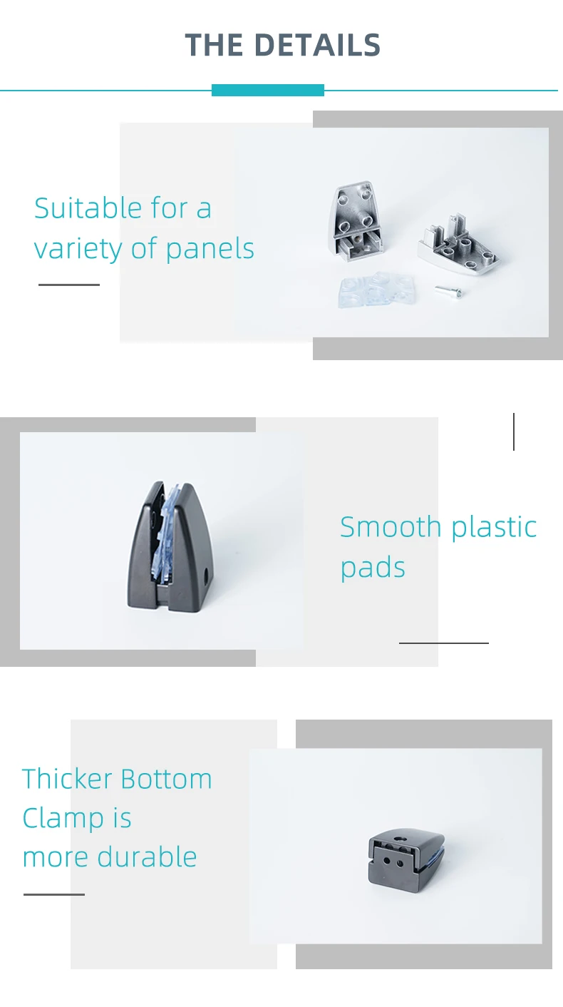 Computer Panel Clips Aluminum Alloy Screen Partition Clips for Office Desks