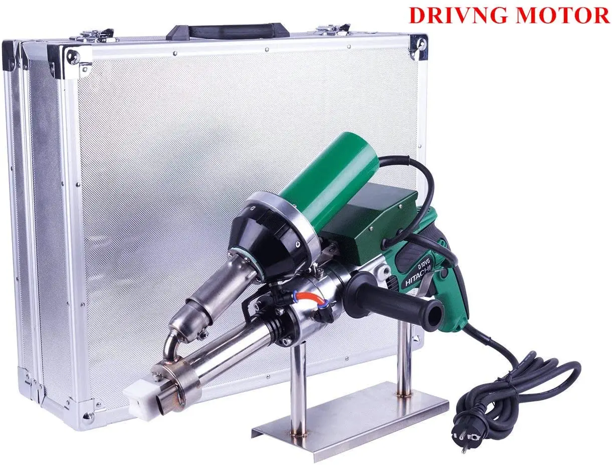 1600W Electric Handheld Extruder Welding Gun PP HDPE LDPE Pipe Welding Machine Kit 110V/220V 20-600C Cool/Hot Air