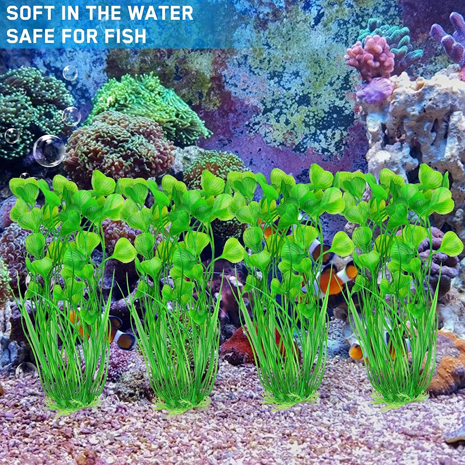 Artificial Fish Tank Plants 15.75inch Large Plastic Aquatic Plant Fake