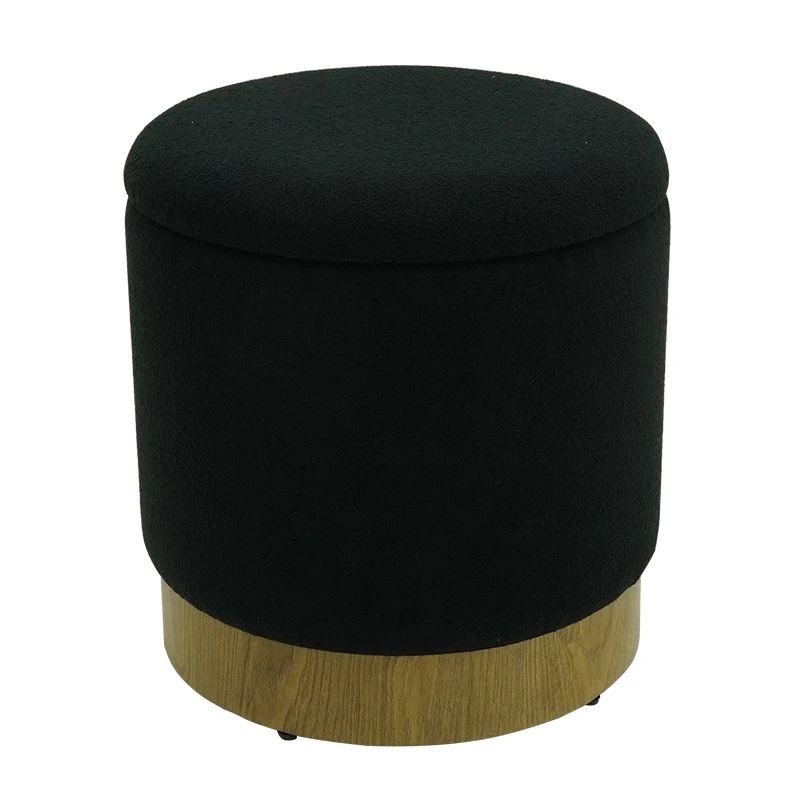 Customizable Nordic Style Single Seater Footrest and Fabric Storage Ottoman Comfortable for Dining and Hotel Use