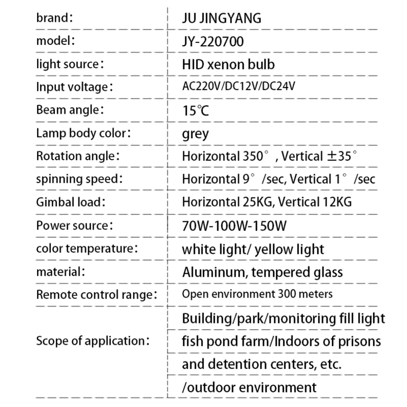 Remote Control High Power HID Searchlight 12V 150W Rotate Spotlight Light for Truck Off Road Boat Marine