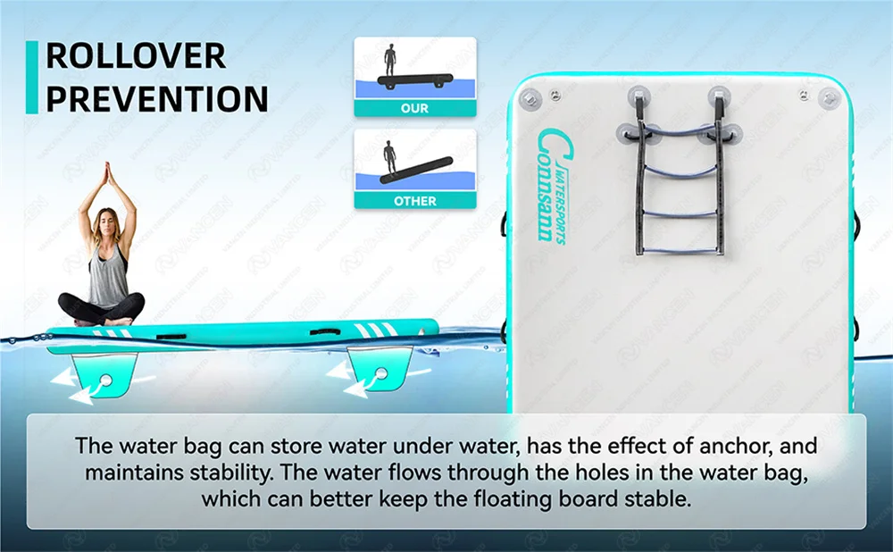 In Stock Inflatable Platform Floating Island Water Teak Dock Swim