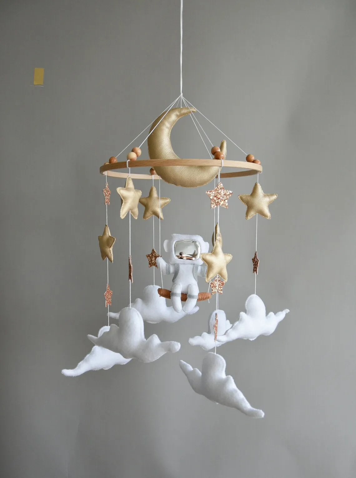 Mobile Lit Bébé Musical - Carillon Lune En Feutre Avec Boîte à Musique - Décoration Berceau Garçon Et Fille
