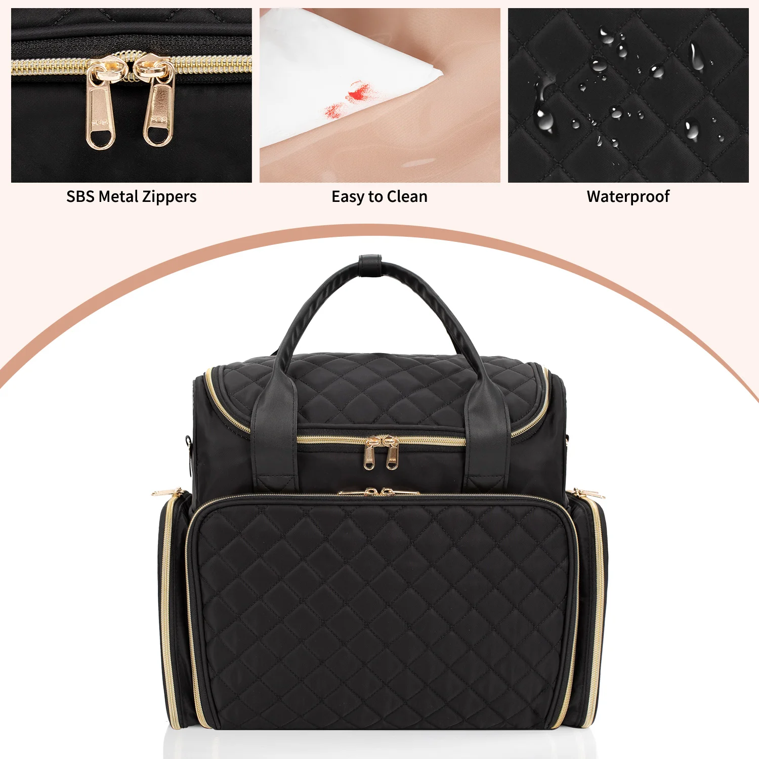 Relavel Double Layer Nail Bag Backpack Nail Organizer Polish Storage