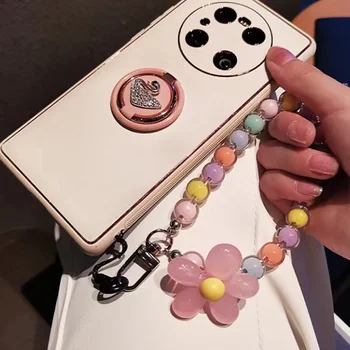 Natural Crystal Mobile Phone Lanyard DIY Macaron Color Bead Phone Chain Mobile Phone Chain Wrist