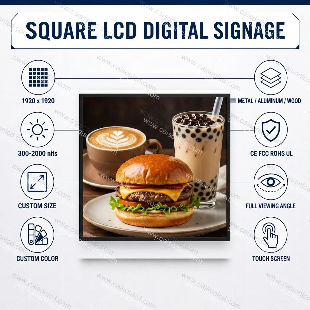 product square lcd display 26 inch lcd panel 950x950 icd advertising display compatible input outdoor digital signage-1