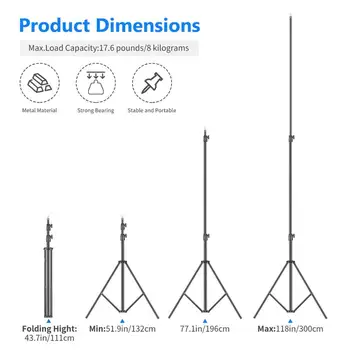 Neewer Heavy Duty Light Stand Spring Cushioned Photography Tripod Stand for Photo Studio Softbox, Flash Moonlight, Ring Light detail image