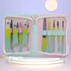 Zipper bag green and yellow 9 piece set