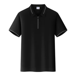 Polo Zipper Unisex Polo Shirt Golf Shirt With Zip Custom logo Zip Reflective 55%Nylon+38%polyester+7%spandex Golf Polo