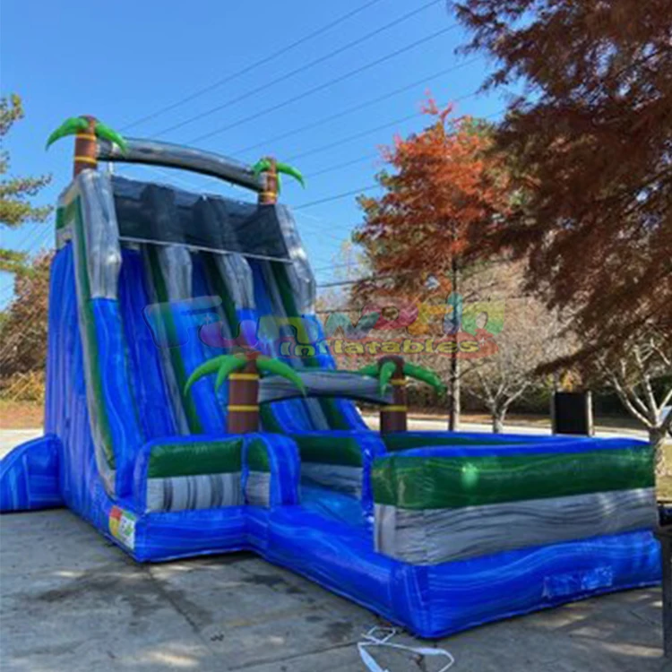 Géant château gonflable avec toboggan aquatique pour enfants et adultes
