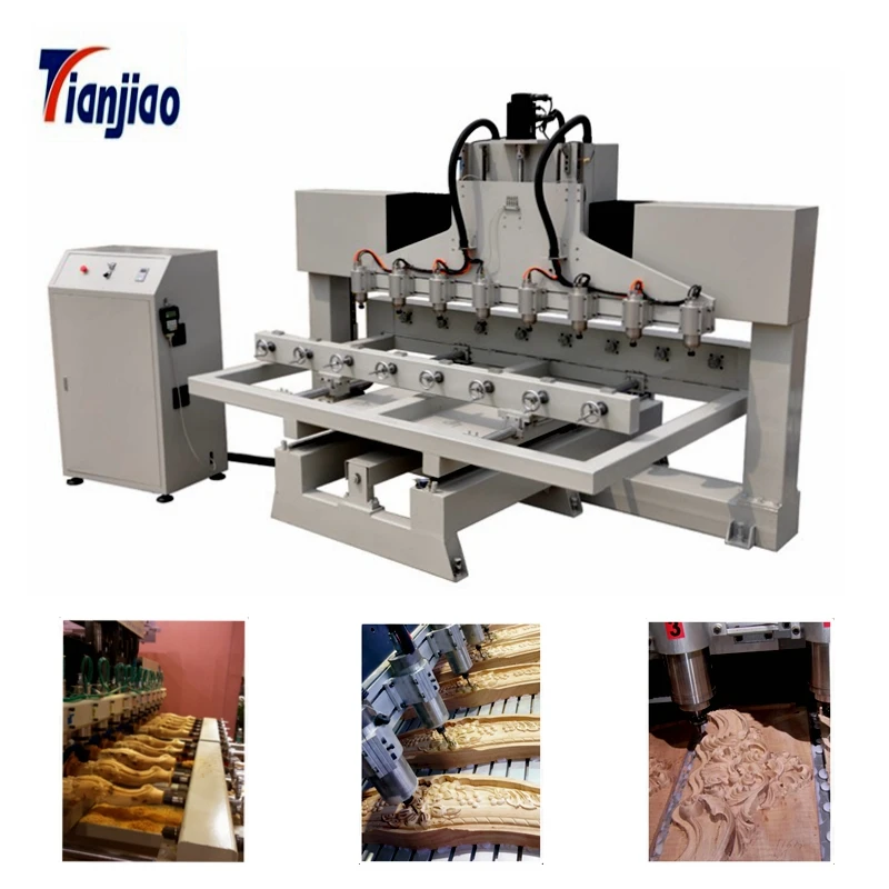 Heavy Duty Structure  3d Gunstock Making 4 Axis Cnc Router 4 Axis 8heads Wood Engraving Machine