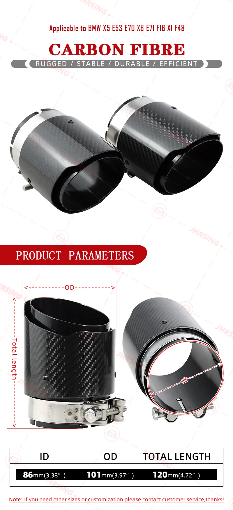Carbon Fiber Exhaust Tips For Bmw X5 F15 E70 X6 F16 Car Decor