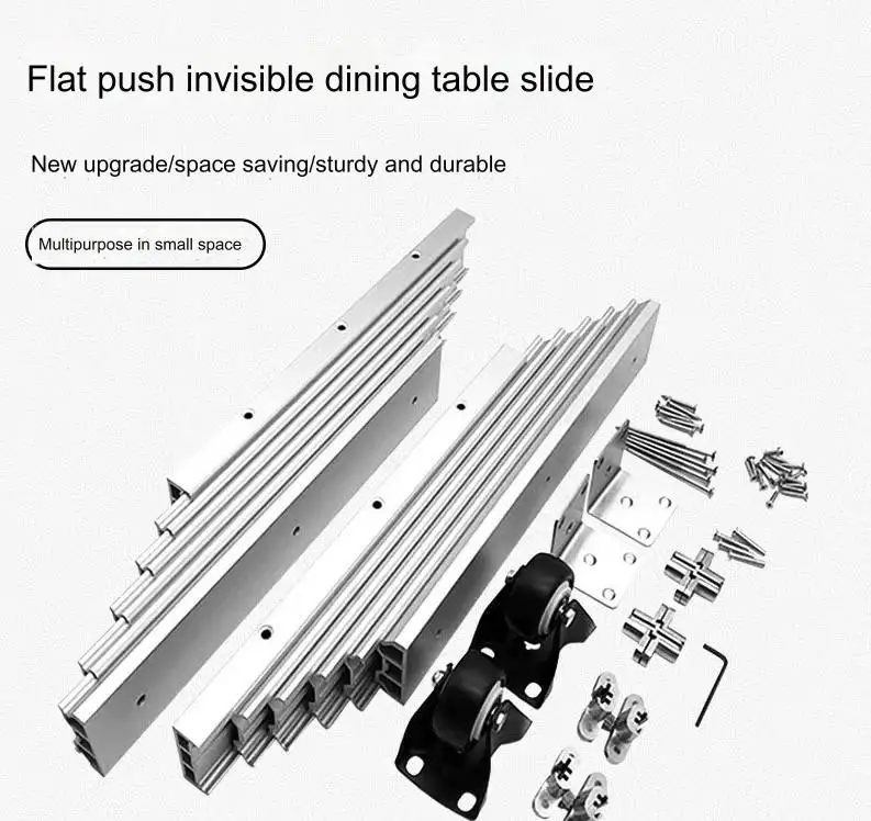 Rotating Table Guide Rails 2024 Multi Section Flat Sliding Invisible Table Guide Rail