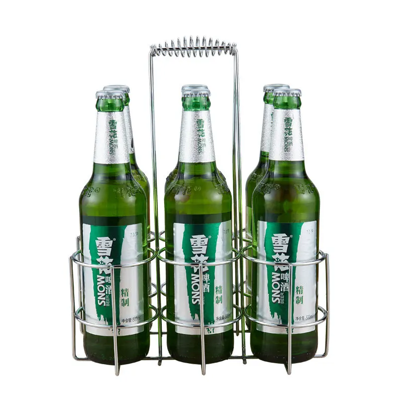Factory Direct Iron Wire Wine Rack Portable Display Cans Wine Beer Bottle Basket