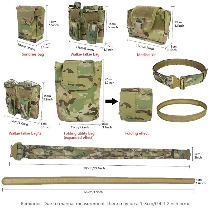 Adjustable Strap Outdoor Belt Set Multi Functional Combination Waist Seal Nylon Detachable and Adjustable Tactical Belt