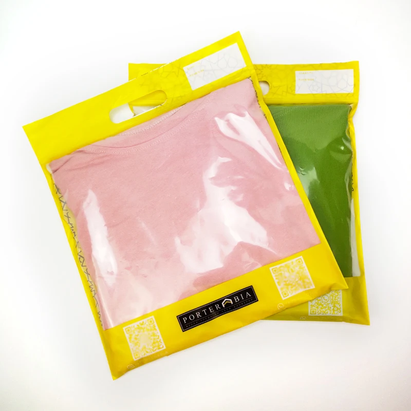 CPE Ziplock Bag Packaging Bags with Logo Recycled Plastic with Handle Wholesale Plastic Packaging for Clothing Package PE GRS manufacture