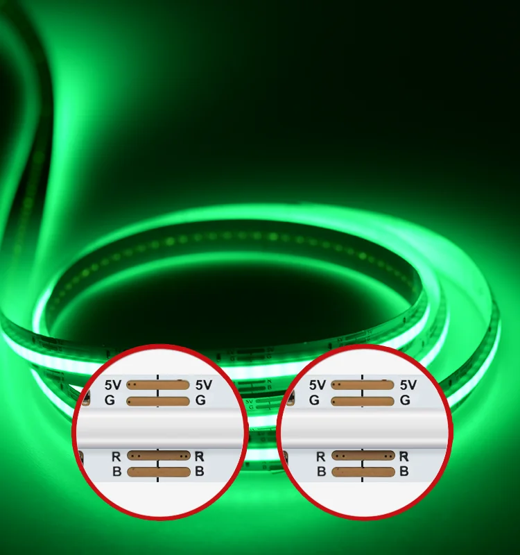 LED Color Dam Type cob led strip light 5v 12v 24v RGB flexible COB led strip light