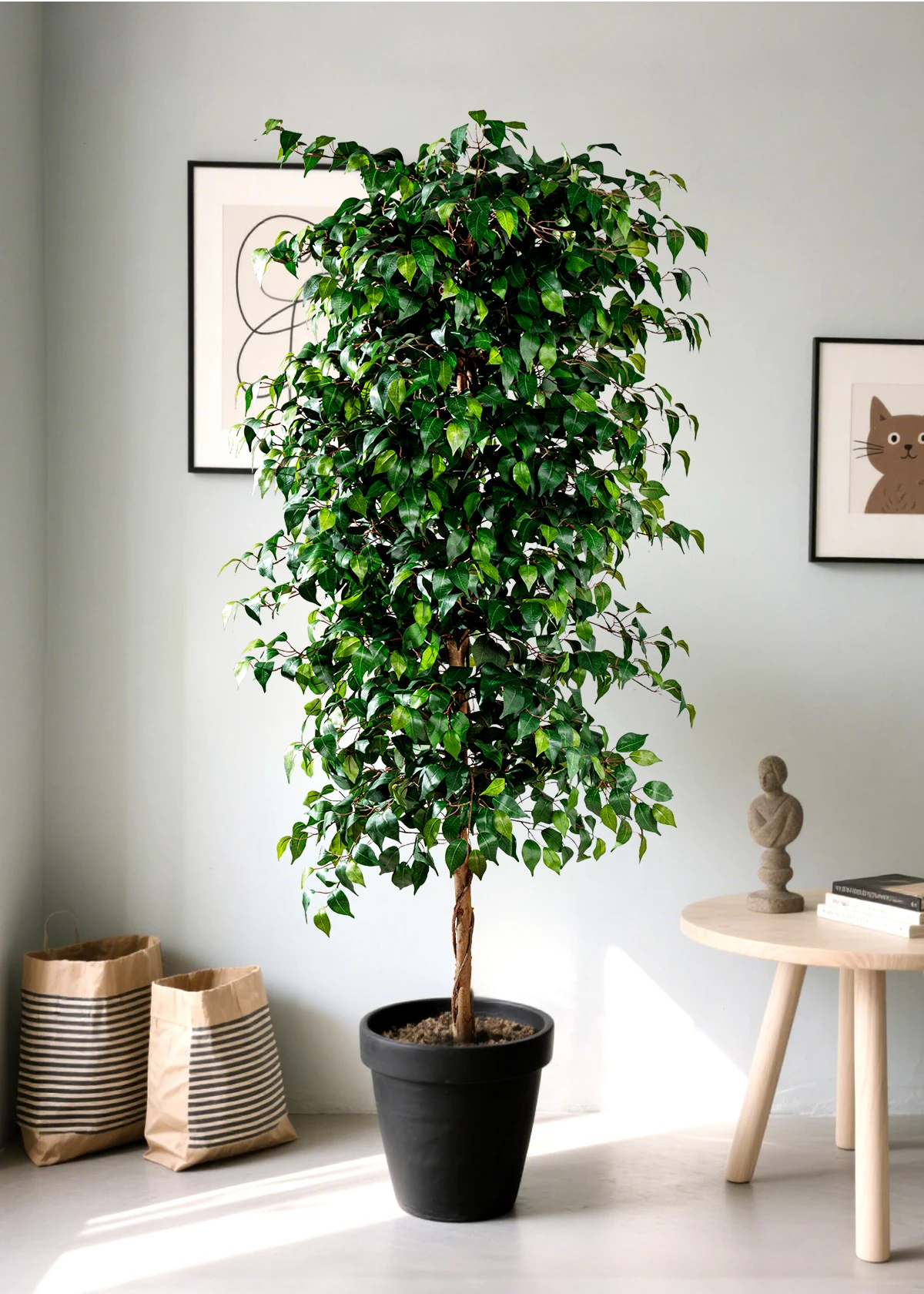 product high quality indoor artificial fig tree bonsai durable plastic faux plant for home office decor for birthday landscape design-4