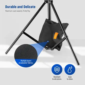 NEEWER Sandbag for Photography, 15.5"x9.4" Foldable Handheld Storage Bag with Shoulder Strap, Heavy Duty Polyester Saddlebag detail image