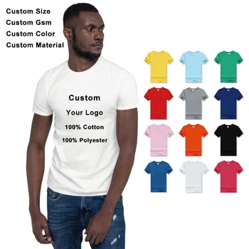 Wholesale Oem Sublimation T shirt 100% Polyester Or 100% Cotton T shirt Custom Printing Logo T-shirt Plain Tshirt Blank T shirts