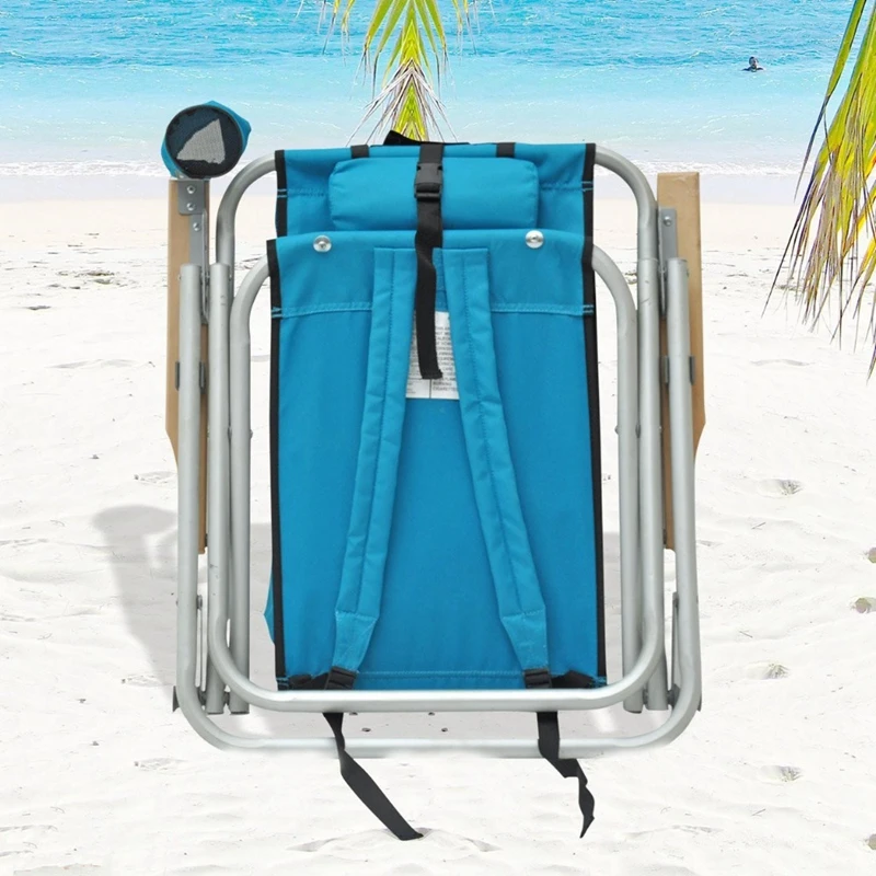 Aioiai Folding Beach Chair With Footrest,Fishing Chair With Rod Holder