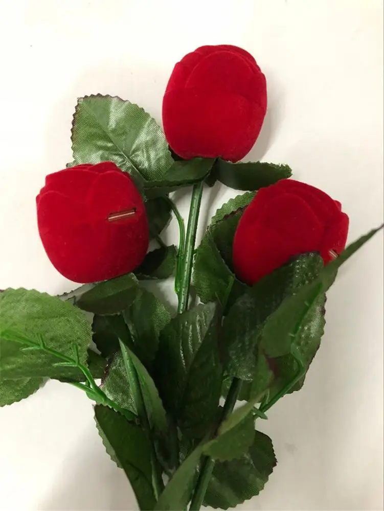 
 Кейсы для ювелирных изделий в форме красной розы, подарочные коробки с дисплеем для ожерелья, серег, кольца, браслетов  