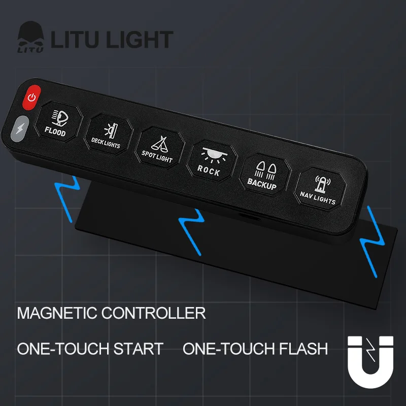 4 Gang 12V 24V Switch Panel Car Auxiliary Circuit Control Relay System for LED Work Light Bar Pods Driving Lamp