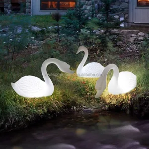 Remote & Switch Control LED Night Light Rechargeable Living Room Bedroom Swan Lamp Indoor Luminous Furniture