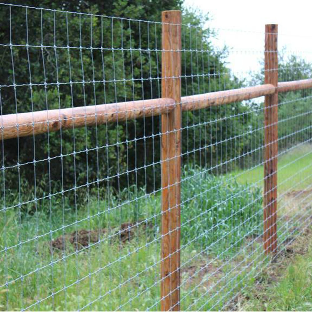 Galvanized Fixed Knot Woven Wire Fence Wire Mesh Fencing With A Cattle