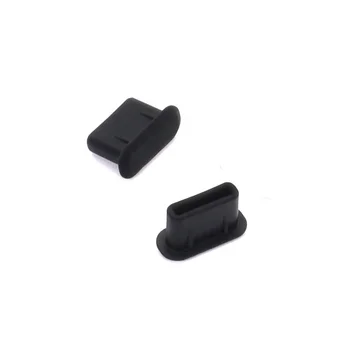 Good quality small black waterproof silicone usb female type C port rubber cap USB type C anti dust plugs