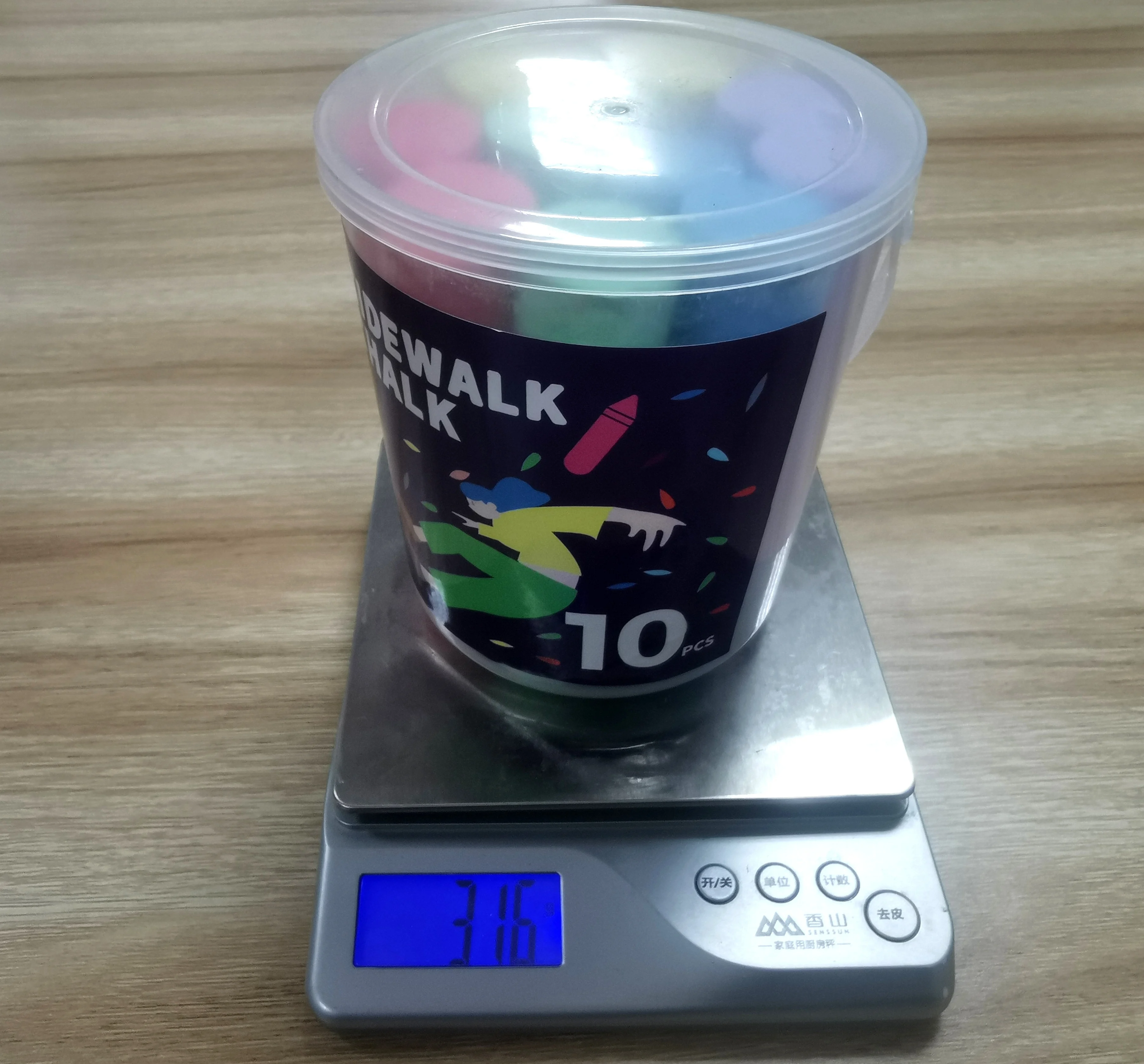Popular Easy Taking Bucket 10 Pcs Packed Colored Non Toxic School and Sidewalk Chalks