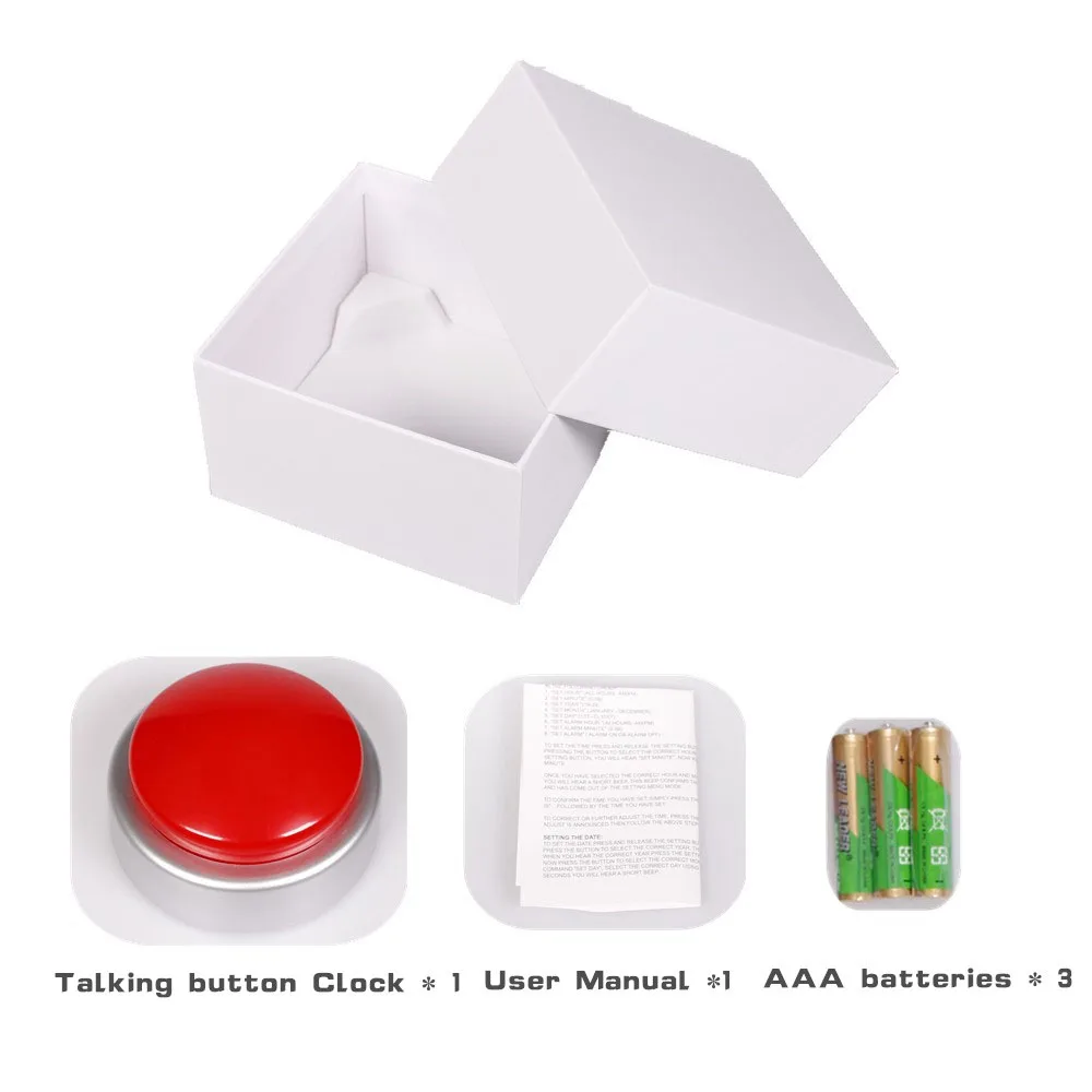 Factory Wholesale Talking Button Clock Adjustable Volume Alarm Clock- for the Blind, Elderly or Visually Impaired