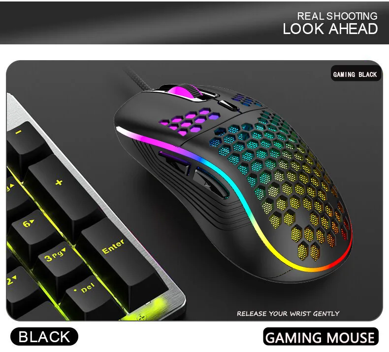 D110 Promotional Price Glowing Wired Mechanical Sport Rgb Gaming Mouse ...