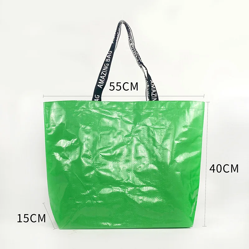 Wholesale Custom Large Recycled Plastic Material Woven Reusable Tote ...