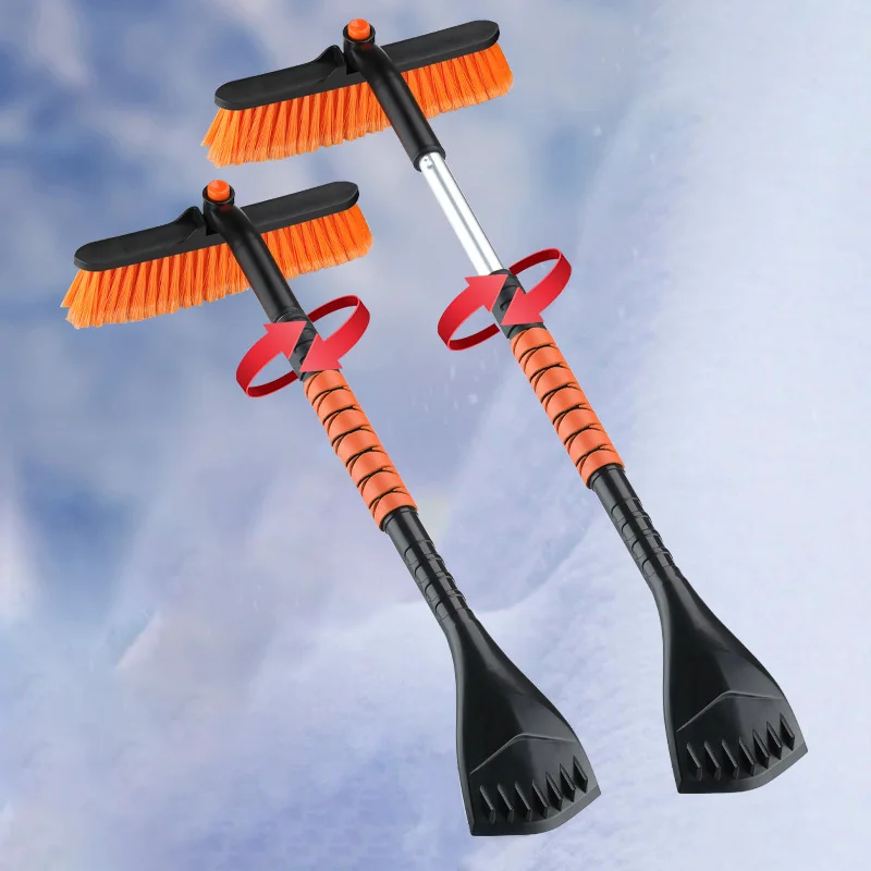 Китай вращающая щетка для снега телескопическая ручка со скребком льда