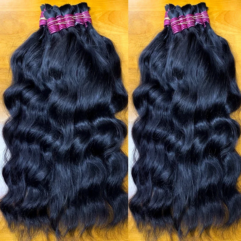 Capelli umani ondulati naturali, sfusi, senza trama, boho, trecce, intrecciati, ricci, corpo ondulato sciolto_voghion.com