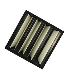 Hepa Filter High Efficiency Air Filter Laminar Flow Hood Model Hvac Box Type Fiberglass Active Carbon V Bank Hepa Air Filtration
