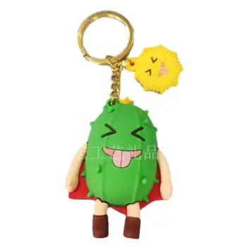 High quality pvc cartoon doll 3D keychain custom color pvc cartoon ornaments 3D rubber keychain