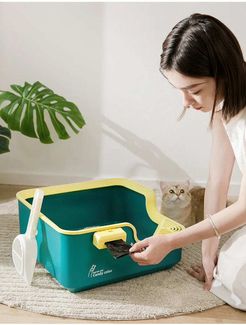 Oversized Biodegradable Semi Closed Wholesale Litter Box Toilet For