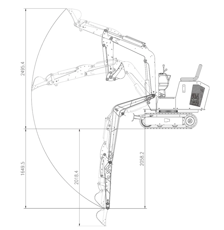 Municipal Works 1.3 Ton Mini Excavator Swing Boom Small Hydraulic Excavator Ht13 - Mini Excavator, Construction Mini Digger