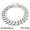 Acero pulido collar 40cm * 32mm